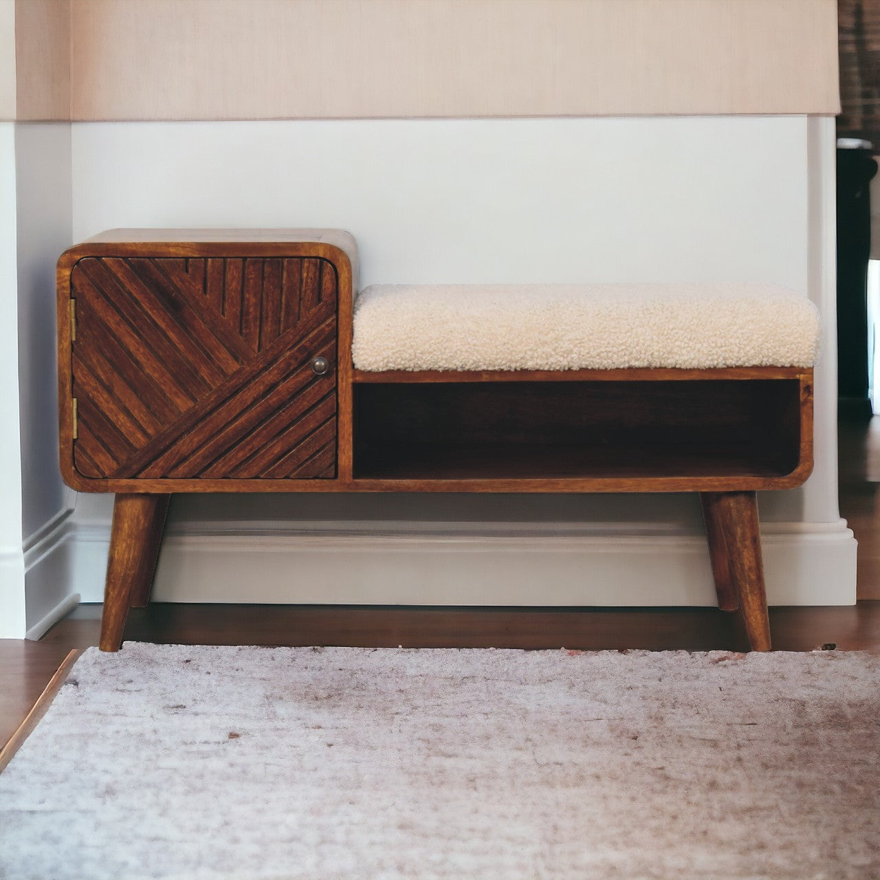 Boucle Carved Chestnut Telephone Table