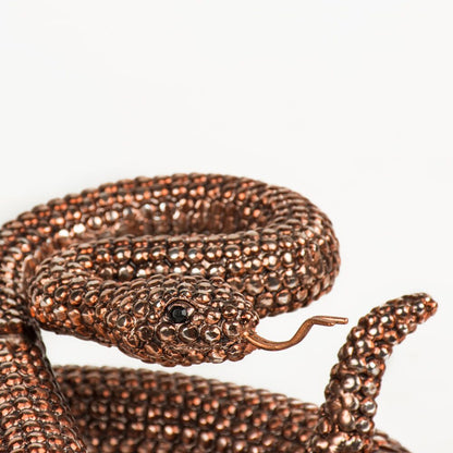 Bronze Coiled Rattlesnake Figurine